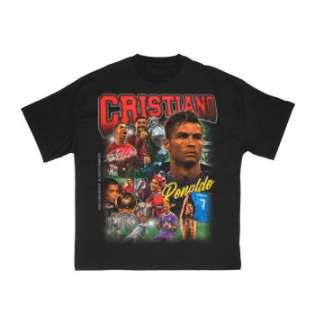 Camiseta Aged Cristiano Ronaldo Preta