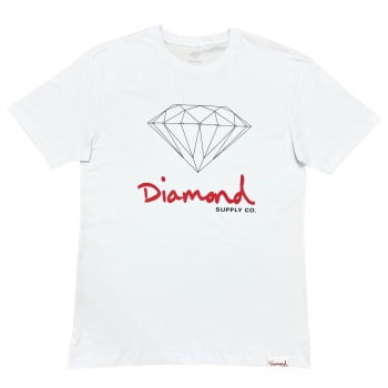 Camiseta Diamond OG Sign Branca/Vermelha
