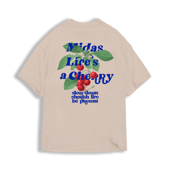 Camiseta Midas Touch Oversized Cherry Life Off White